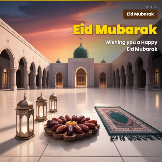 Eid Mubarak Wishes Card by FreshPost AI